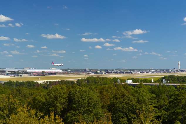 view of airport - plane landing