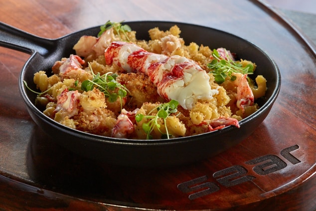 Lobster Mac & Cheese with butter poached lobster.