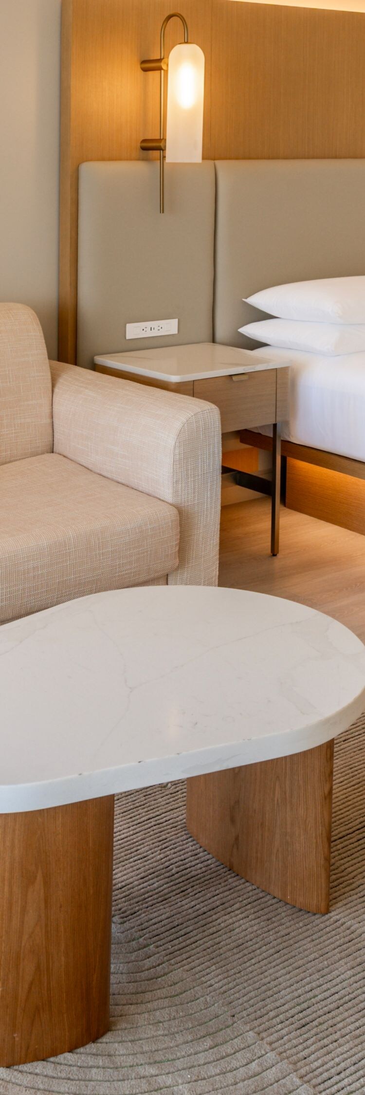 Ocean-view king room with modern elegance.