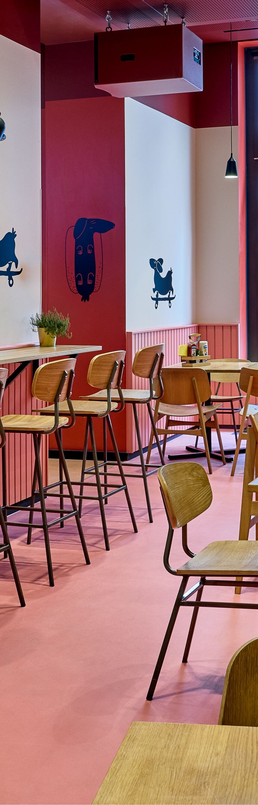 stylish and colorful diner