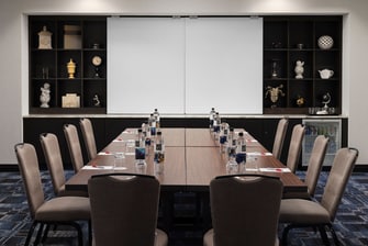 Meeting space, boardroom setting table chairs
