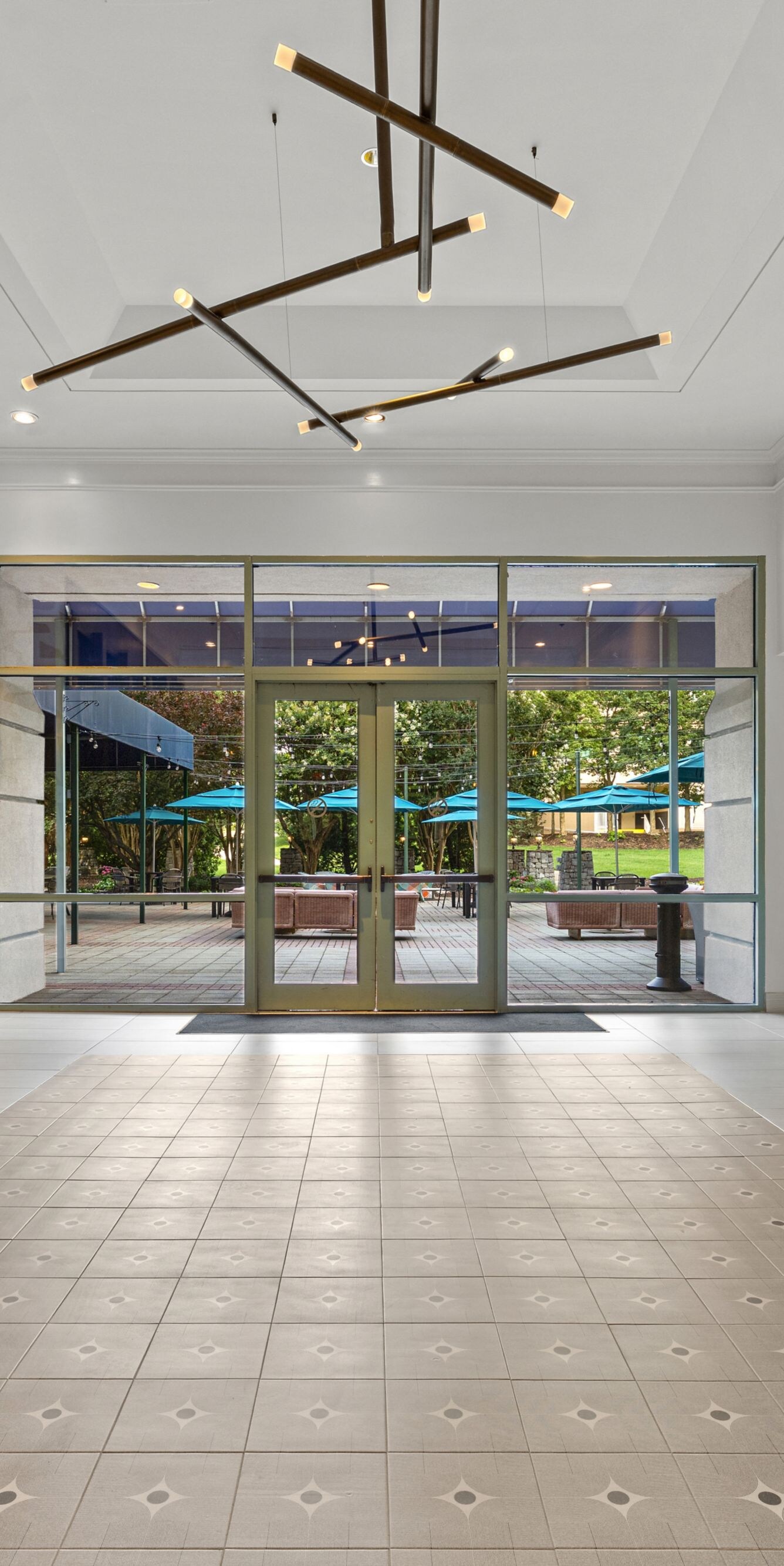 hallway leading outside to patio