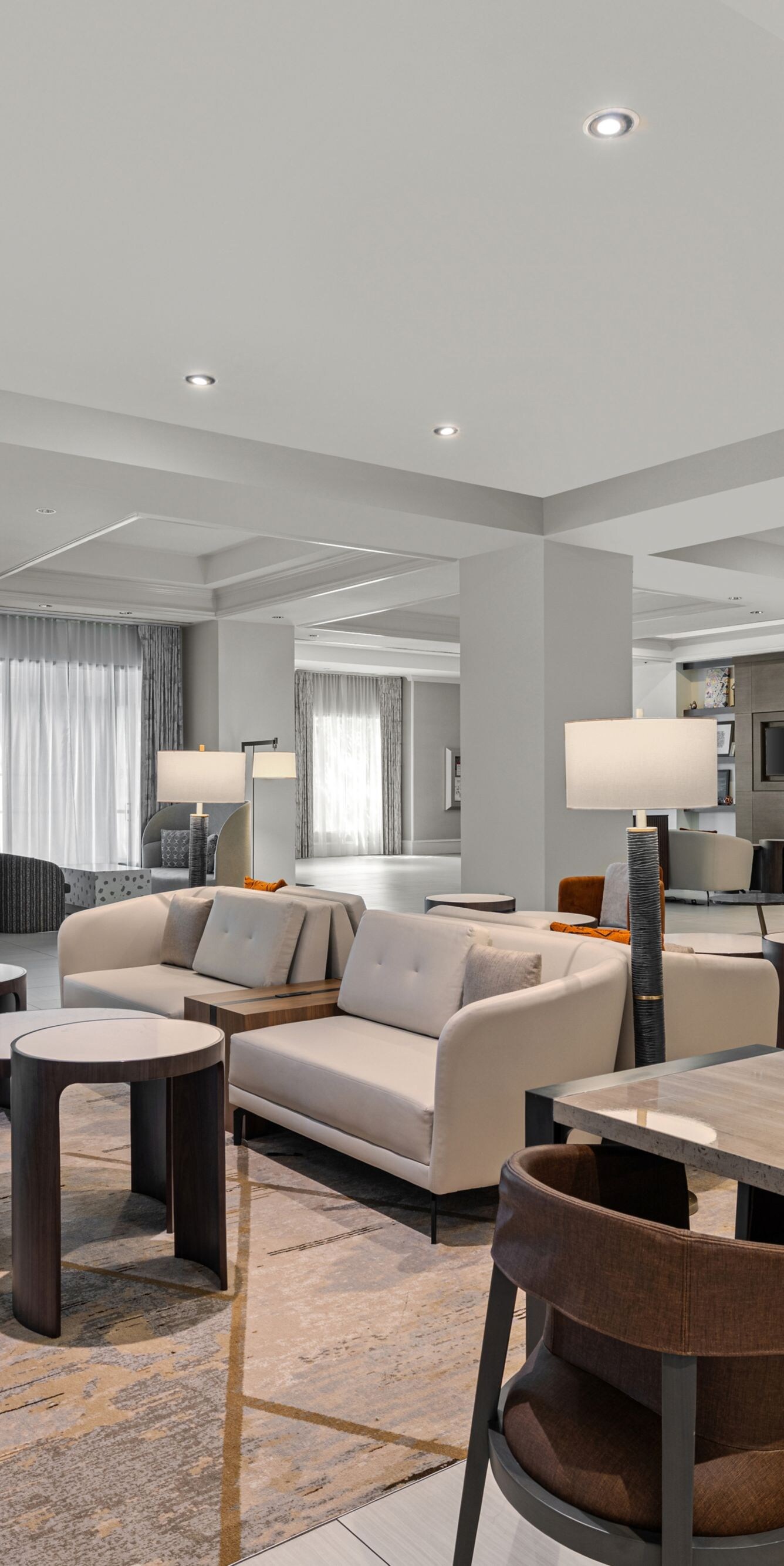 assortment of couches and chairs in seating area