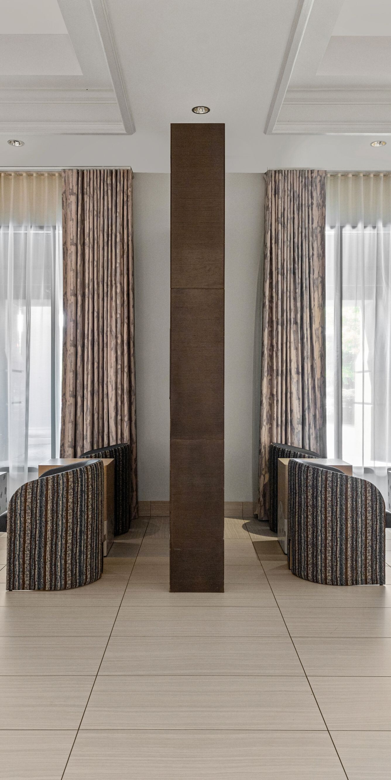 Lobby seating area with sofas and chairs