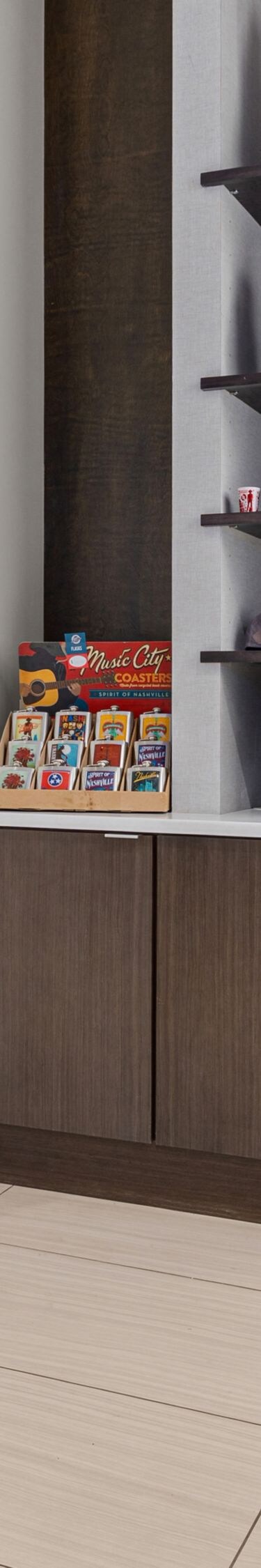 display of snacks and drinks
