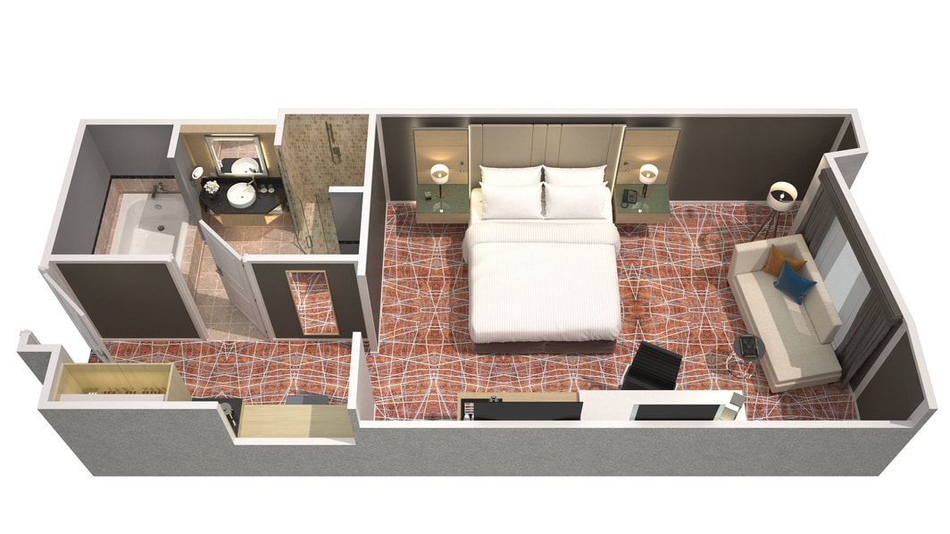King Room Guestroom Floorplan