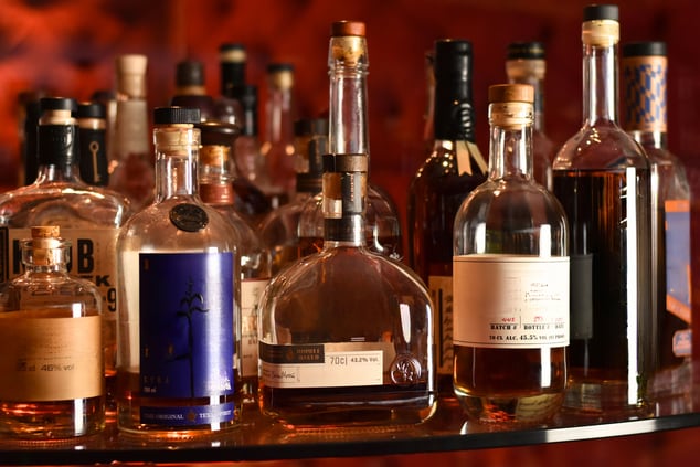 Whisky-Auswahl an der Bar