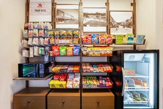 Row of market snacks and sundry items