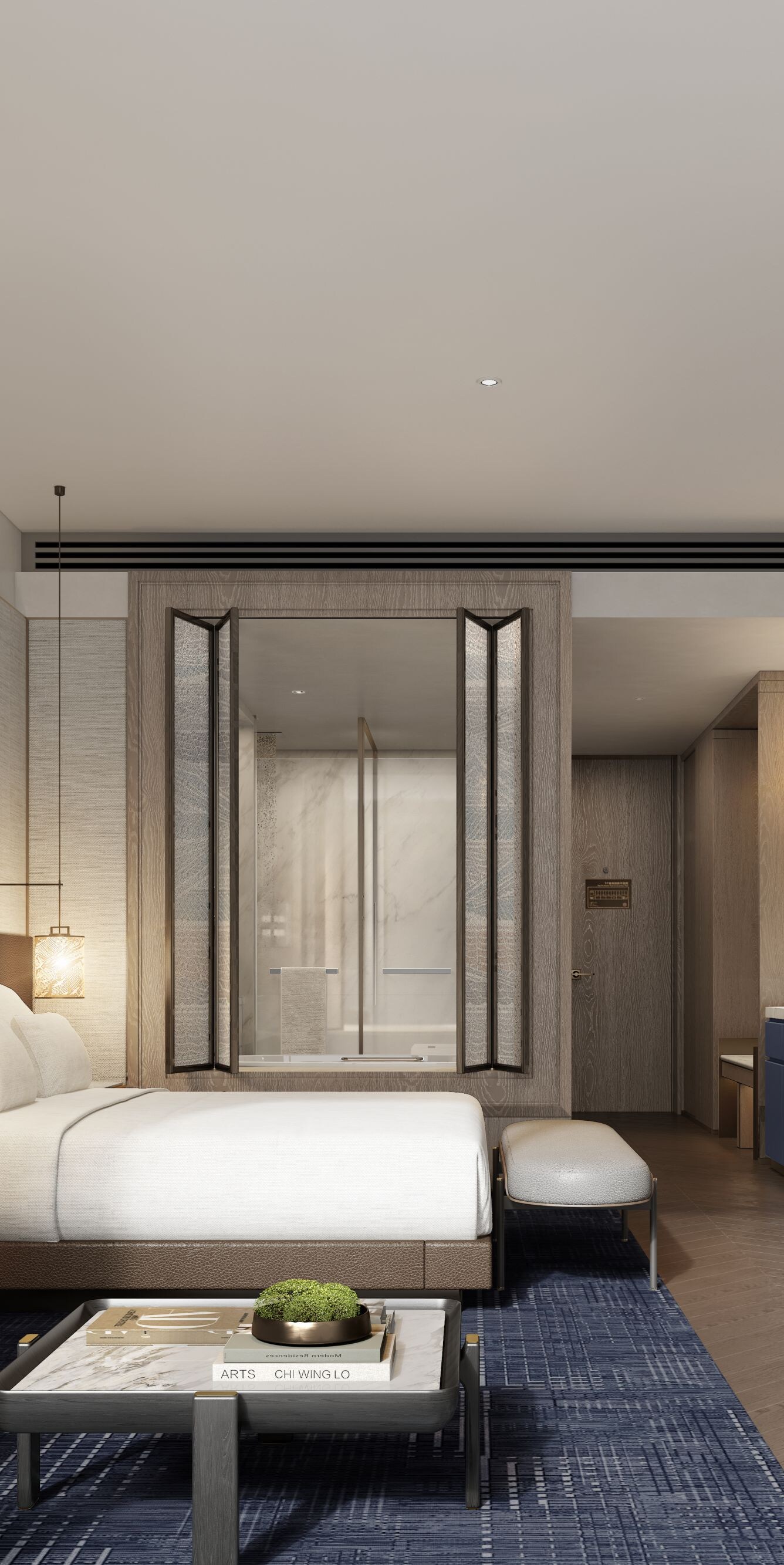 King bed in guest bedroom