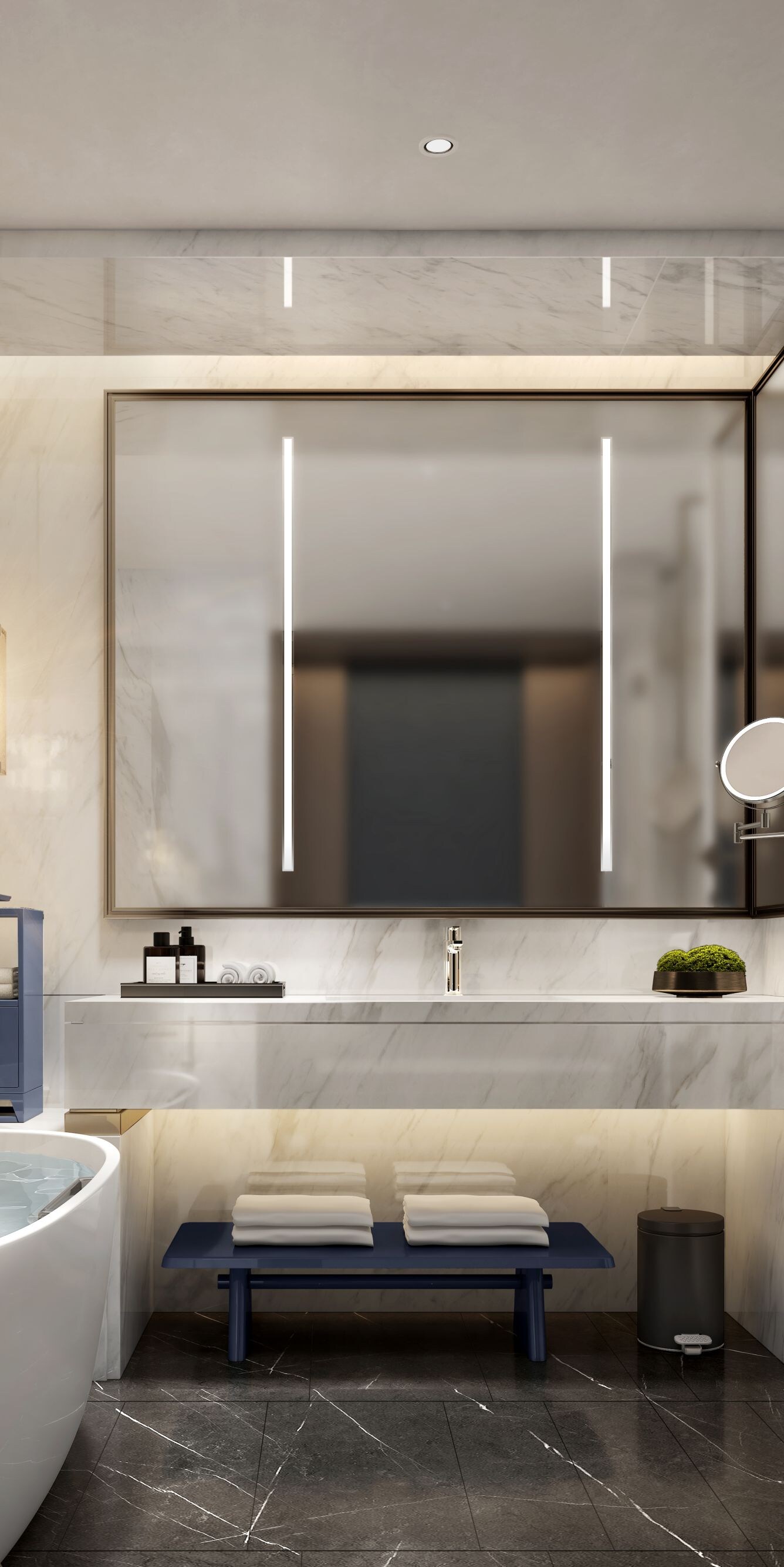 Wash Room with bath and sink vanity