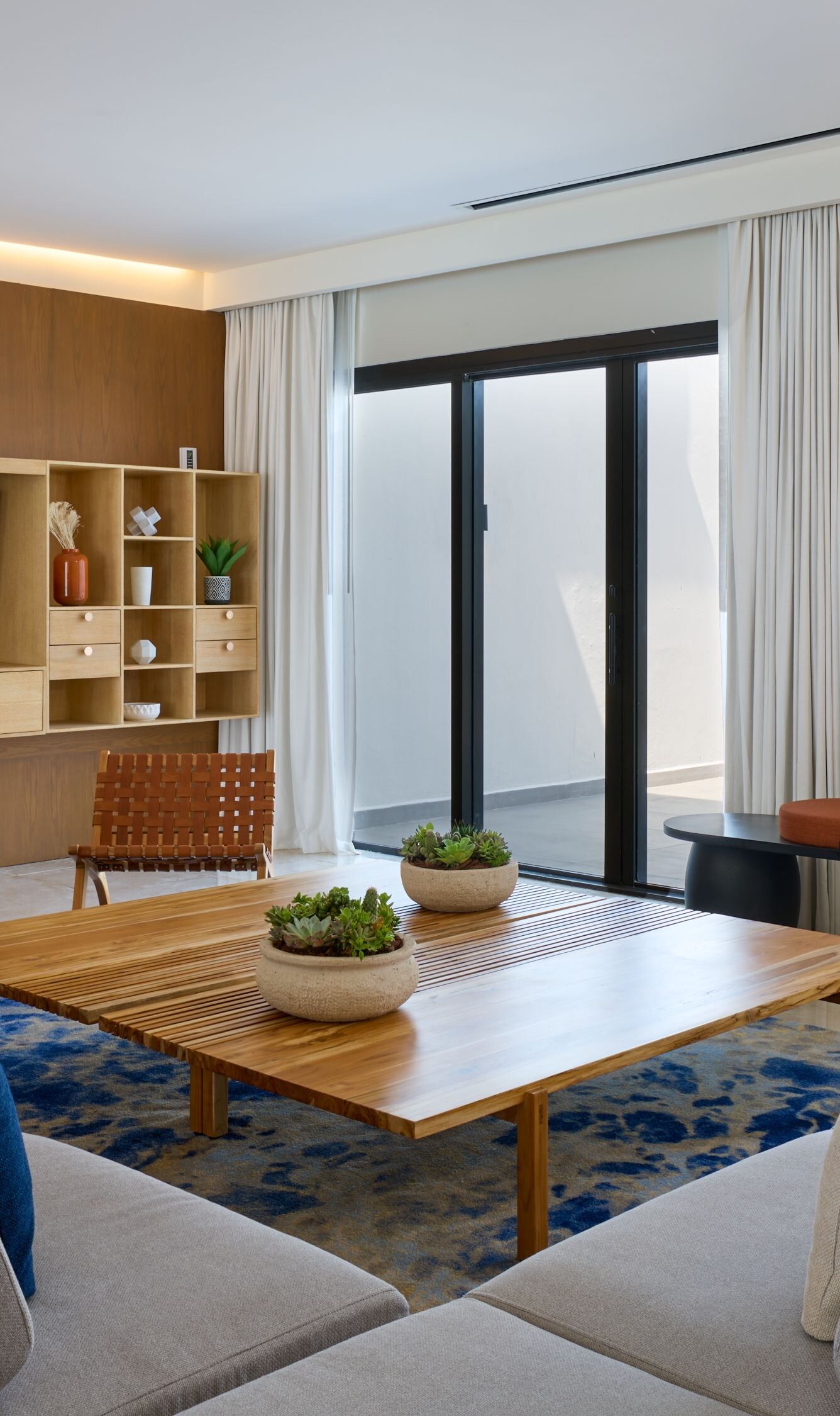 Modern living room with coffee table
