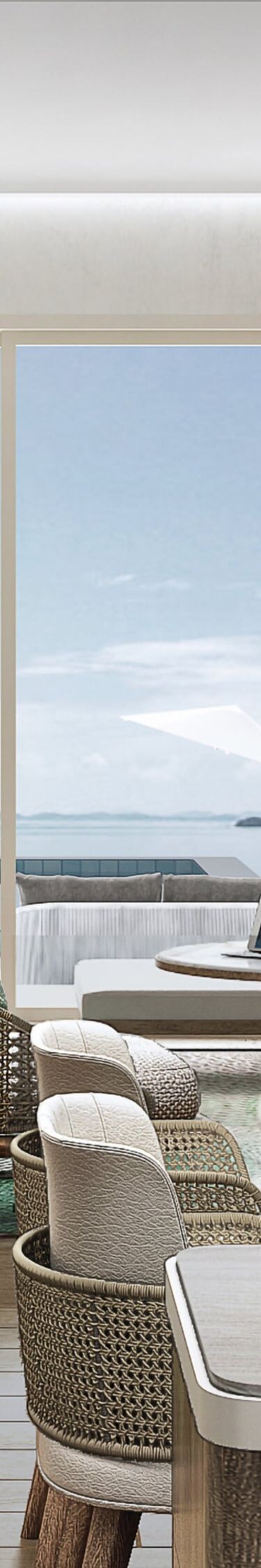 Phòng executive suite có phòng khách riêng và view biển