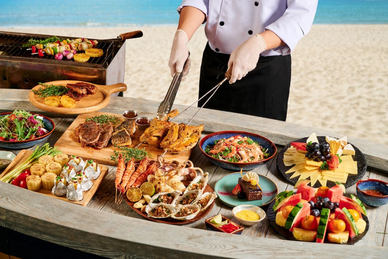 Choices of BBQ served at your own villa