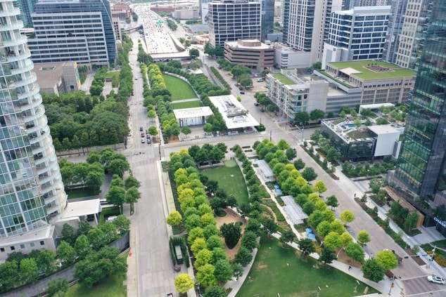 Klyde Warren Park aerial view