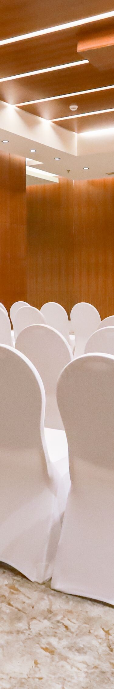Meeting room with theater seating and screen