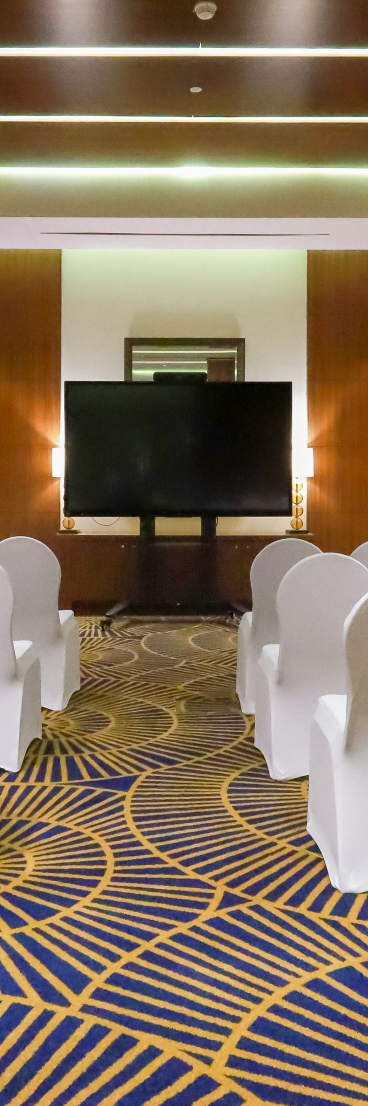 Meeting room with theater seating and TV