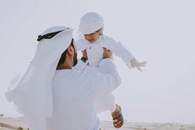 Emirati Dad and Son
