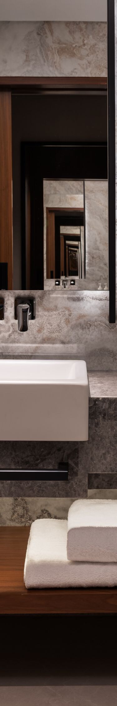 Bathroom with marble and soaking tub