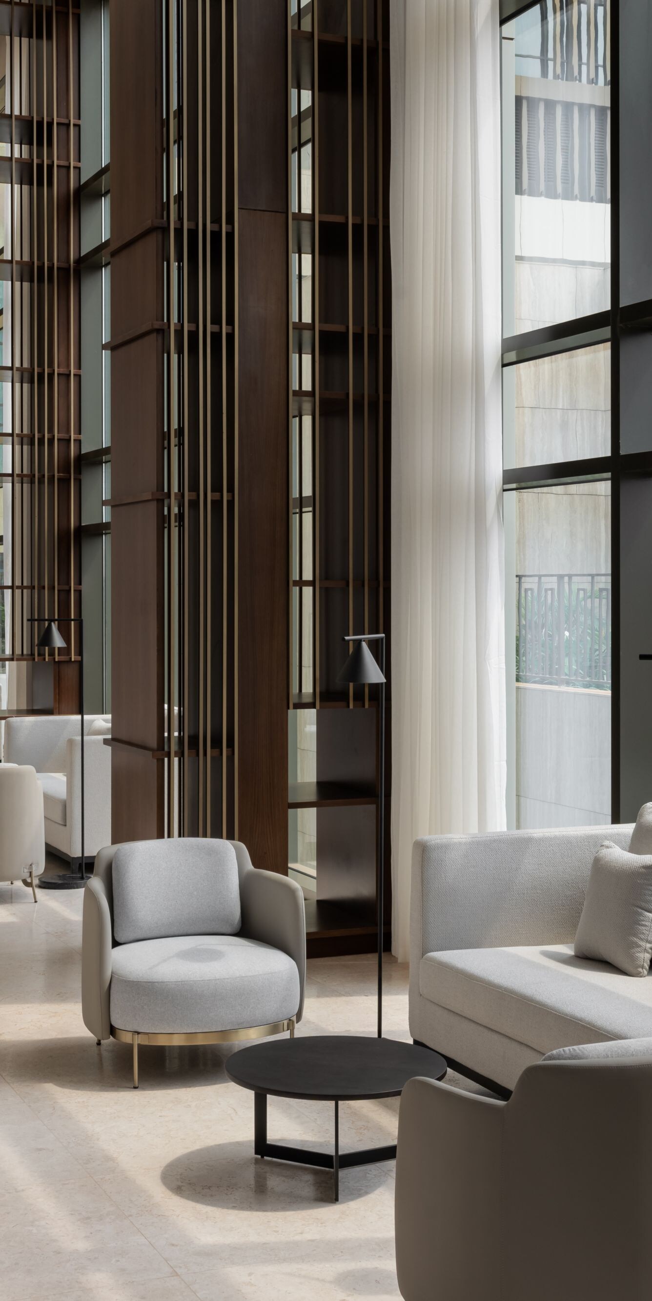 lounge with floor-to-ceiling windows