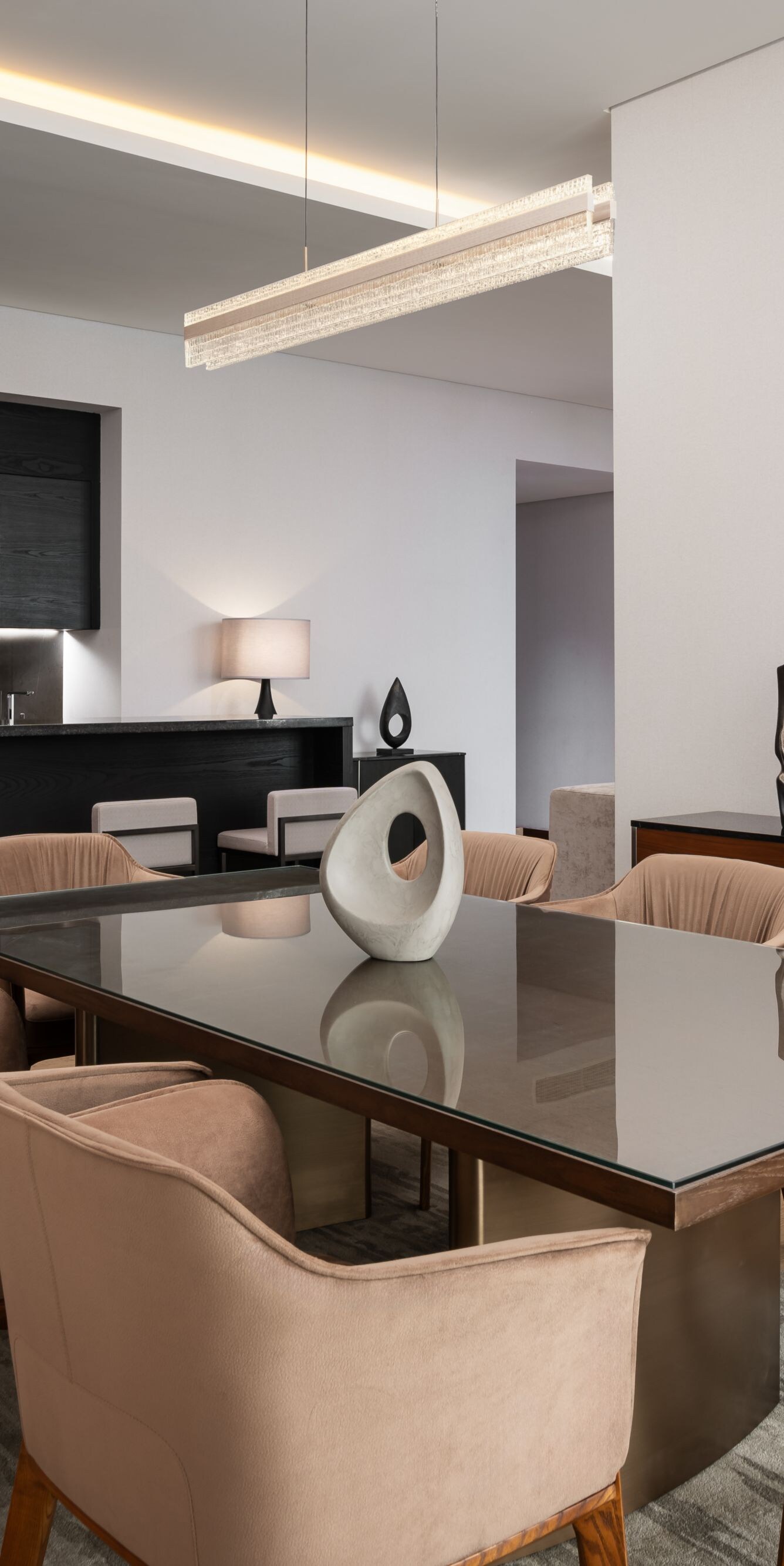 Suite dining area with modern kitchen
