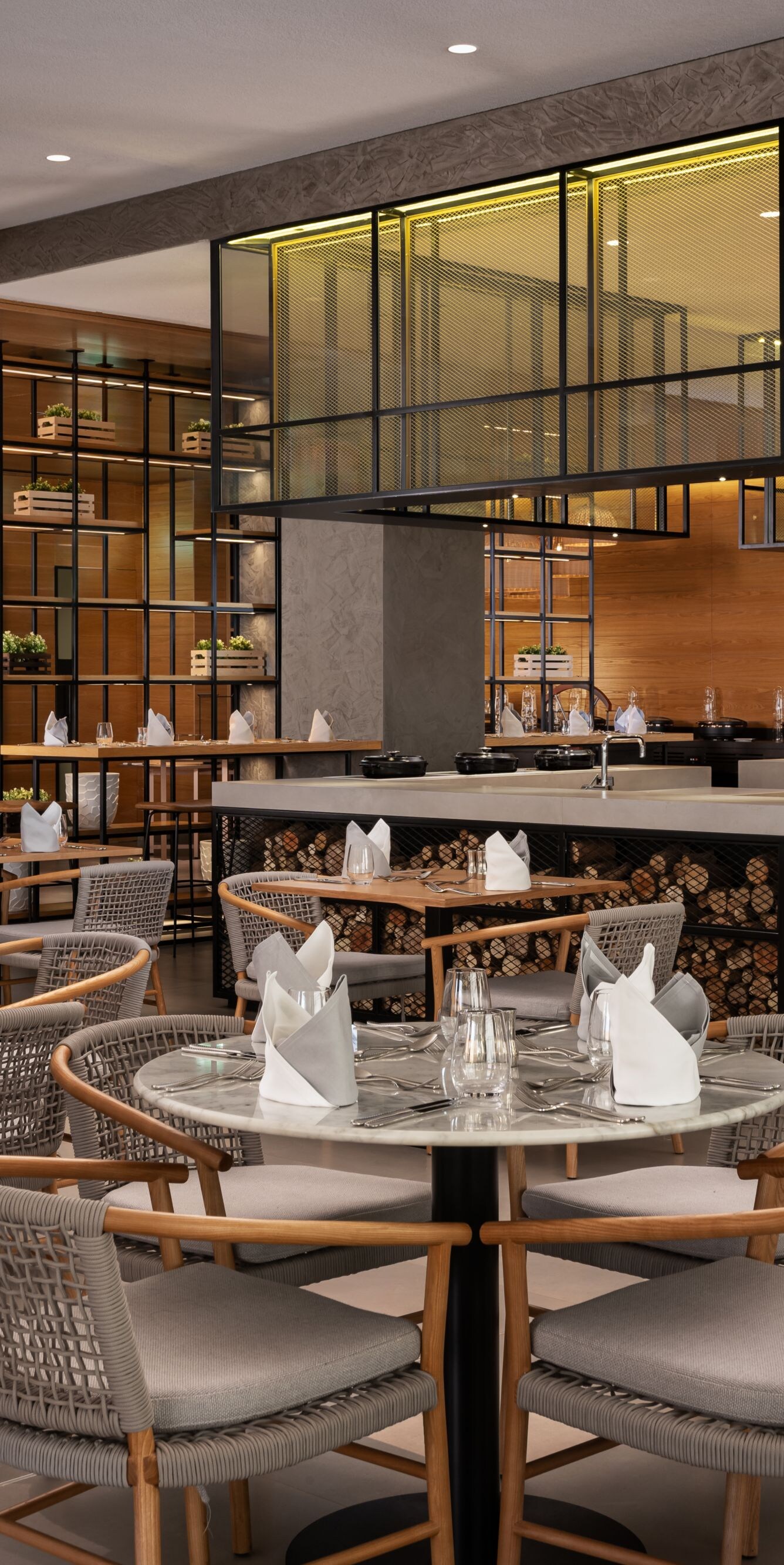 Restaurant with modern design and seating