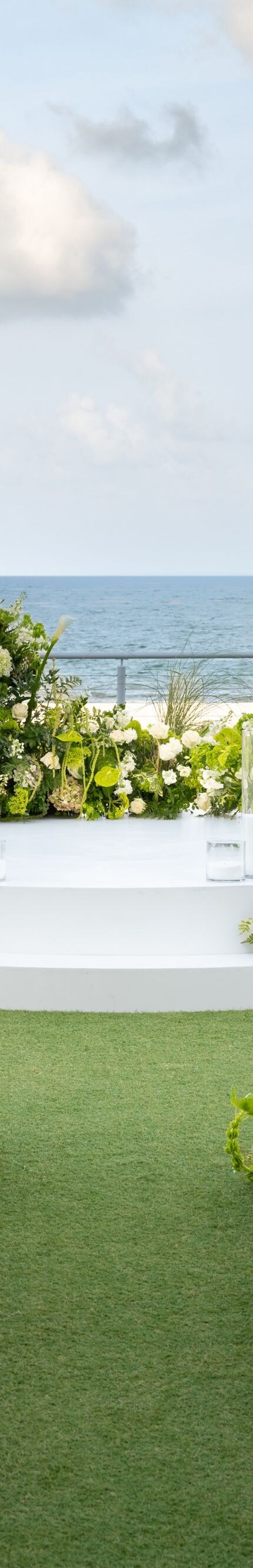 terrace set up for a wedding reception