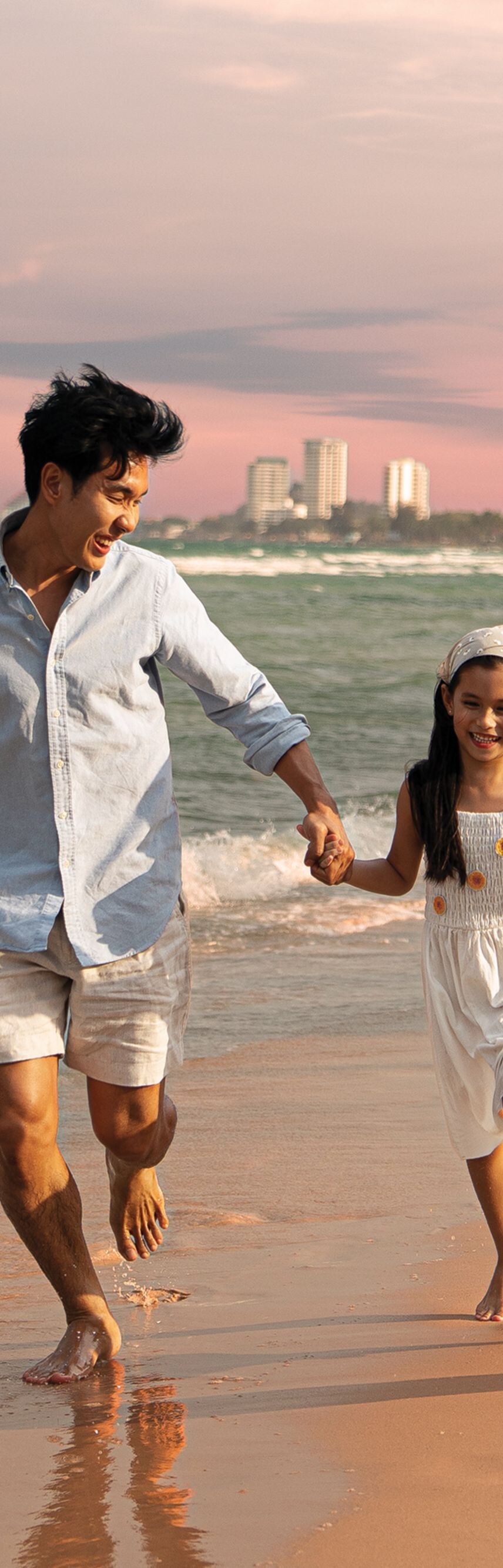 Playing on the beach
