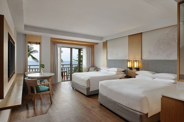 premier ocean view room with 2 double beds