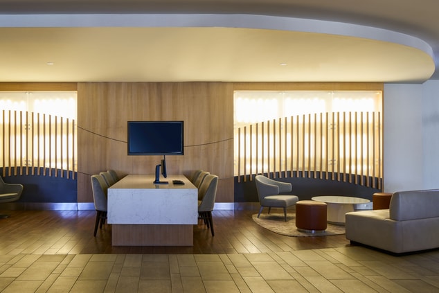 Hotel lobby with seating