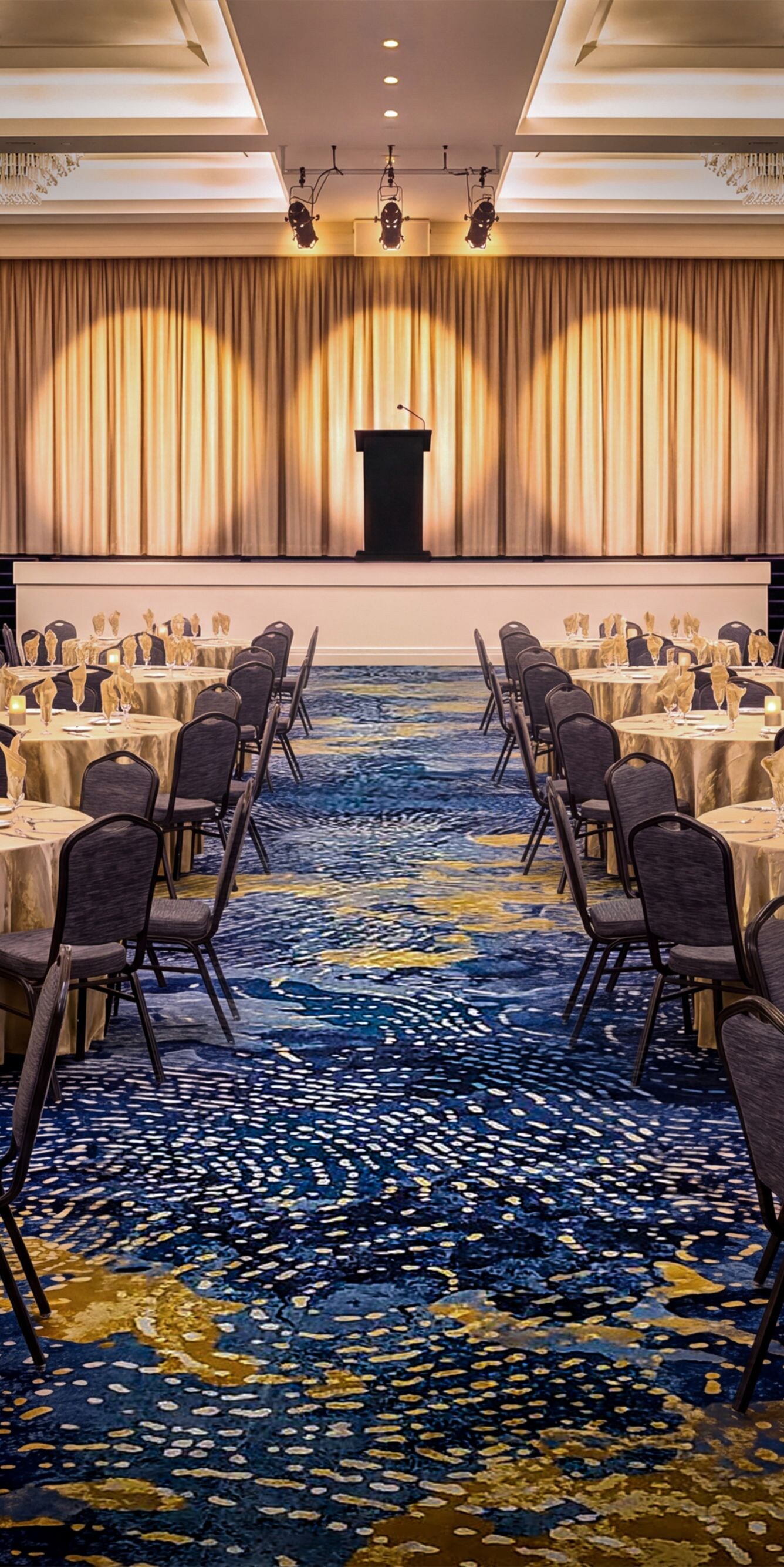 Ballroom with theater seating facing stage