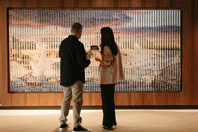 Couple viewing artwork