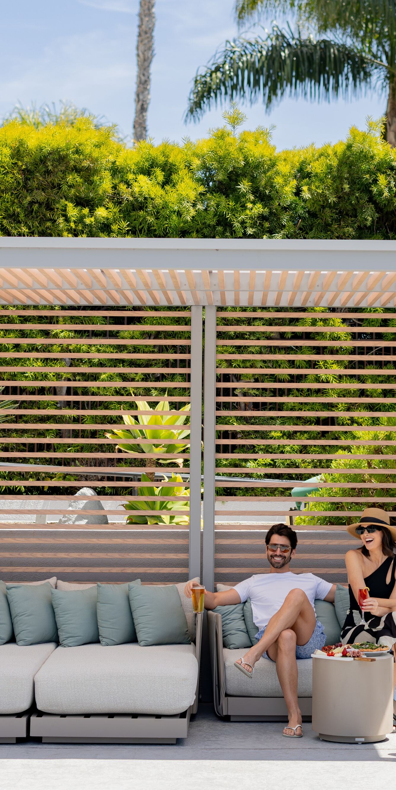 Relaxation and luxury in our poolside cabanas