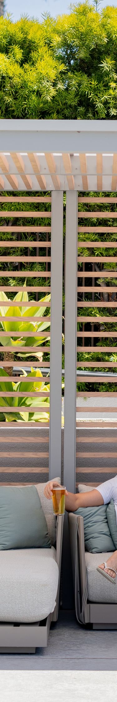 Relaxation and luxury in our poolside cabanas