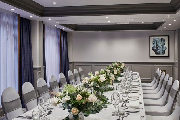 events room with long table and chairs