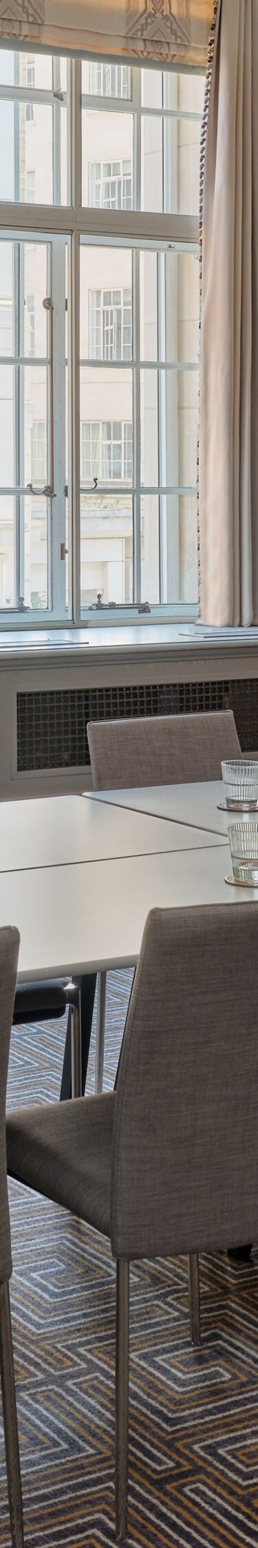 Boardroom meeting setup with table