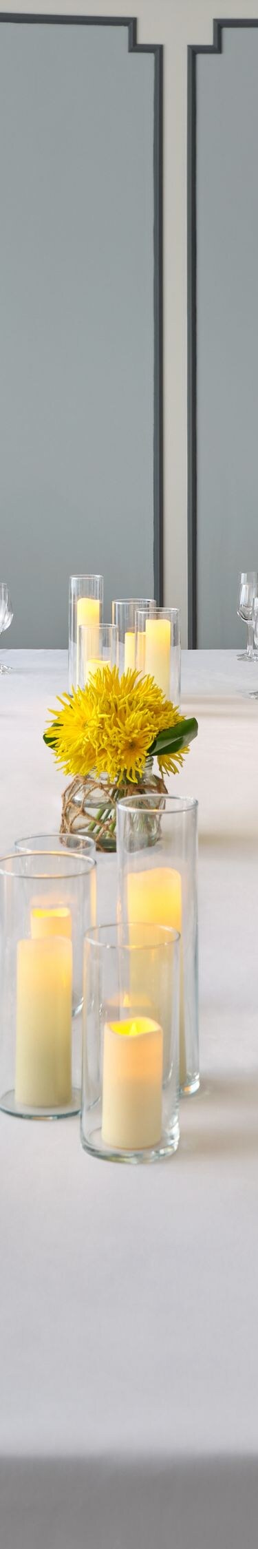 Dining tables prepared for event