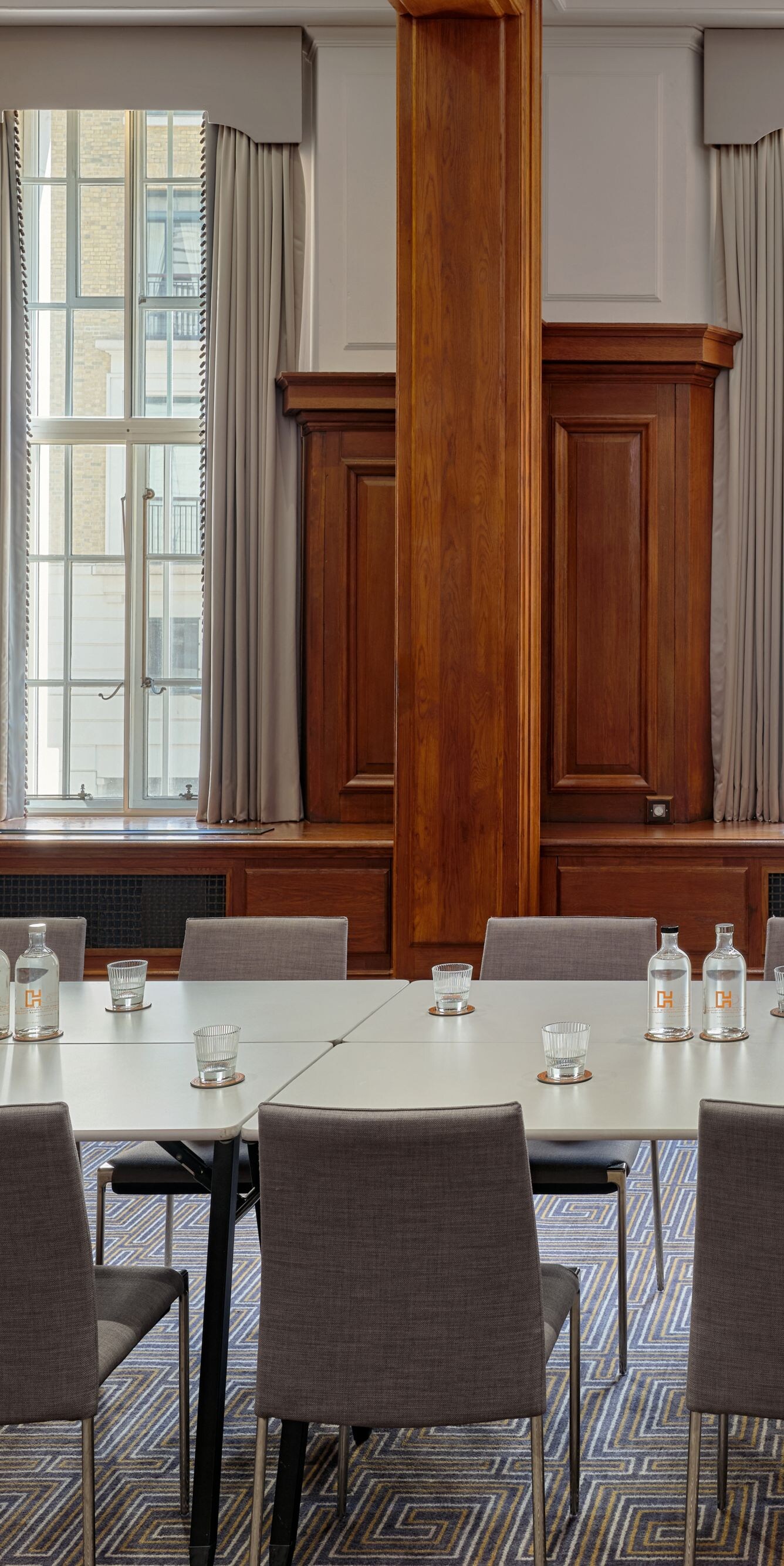 Boardroom meeting table and chairs