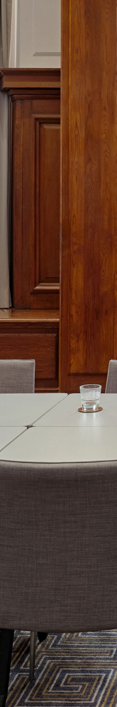 Boardroom meeting table and chairs