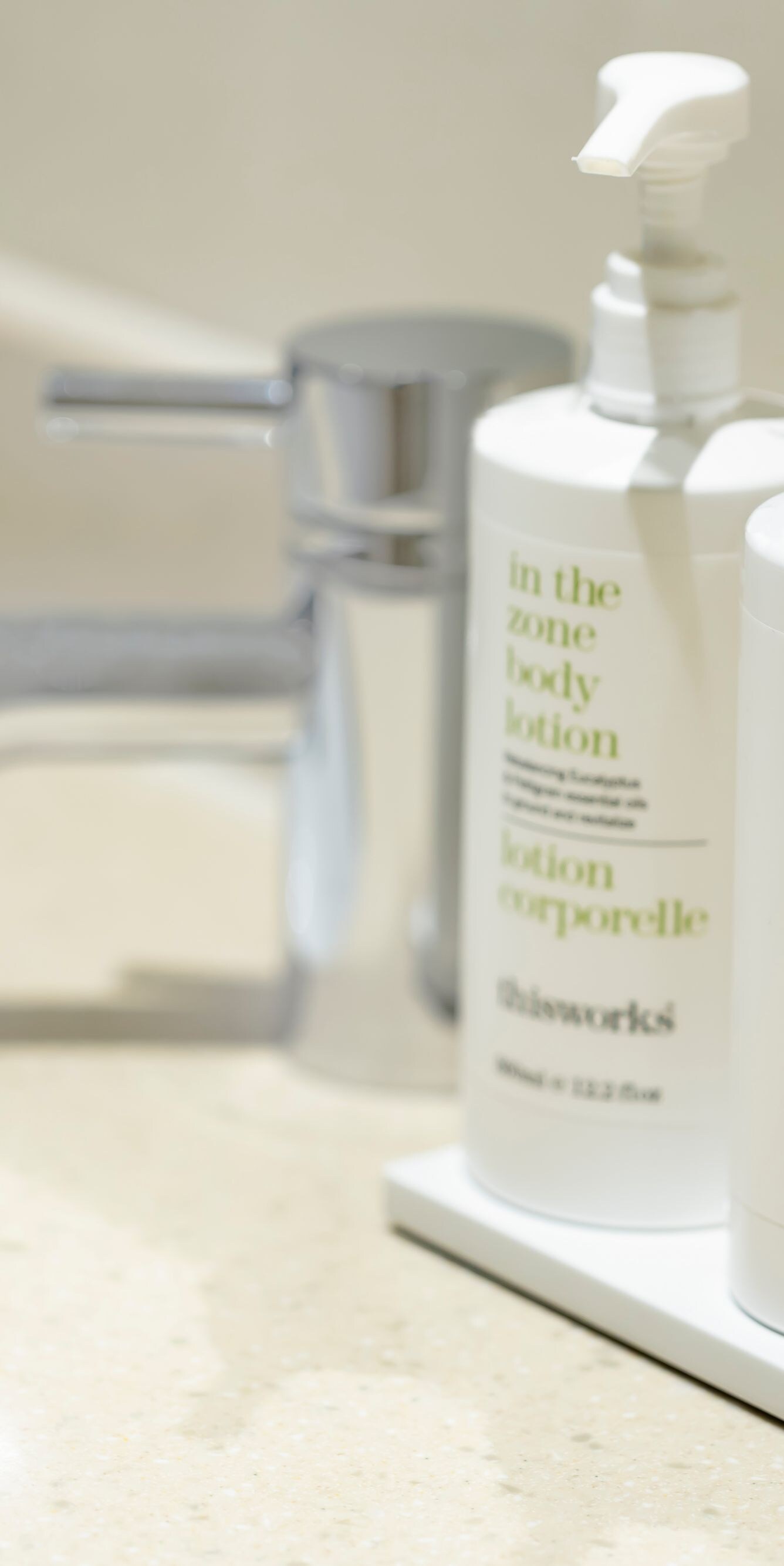Handwash, body lotion dispencer and towels