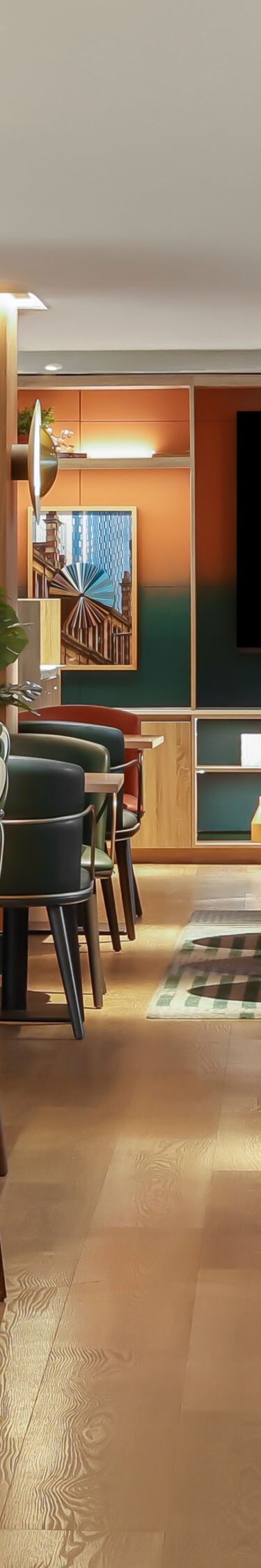 Great Room bar with stools and drinks taps