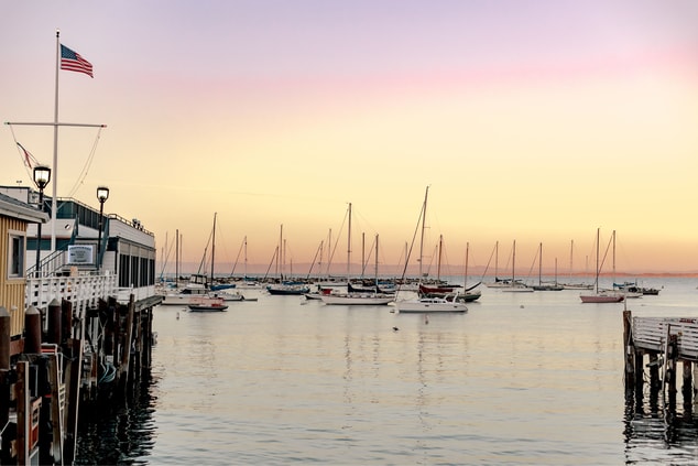 Monterey Bay Marina at sunset