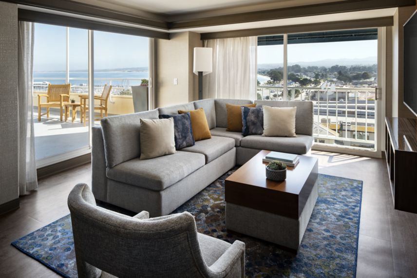 Presidential Suite living room with view 