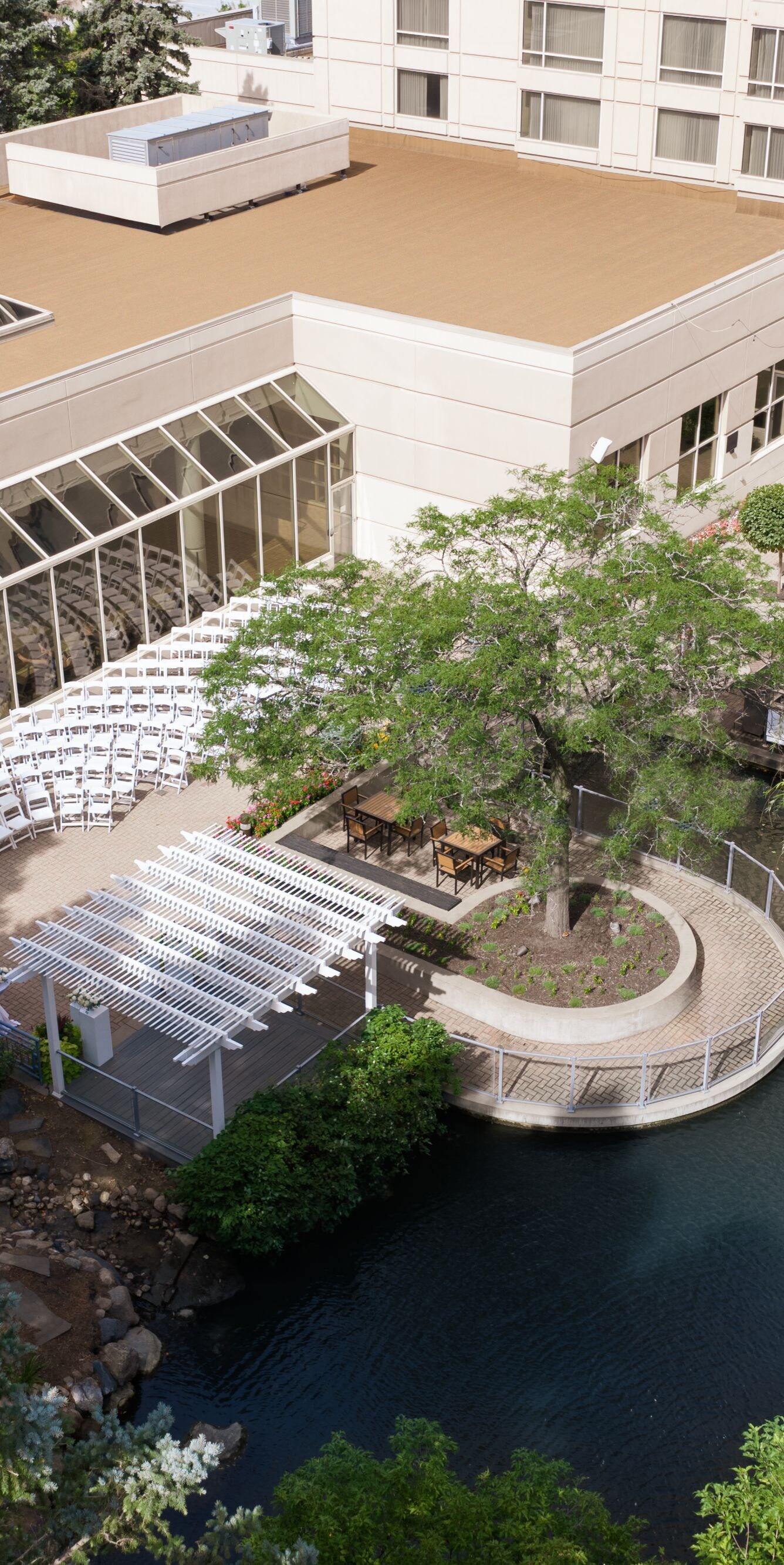 Garden ceremony seating area