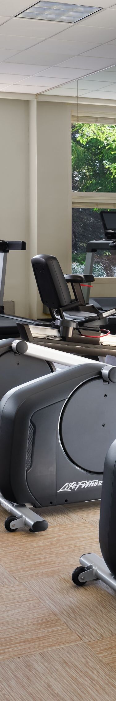 Hotel fitness center with equipment