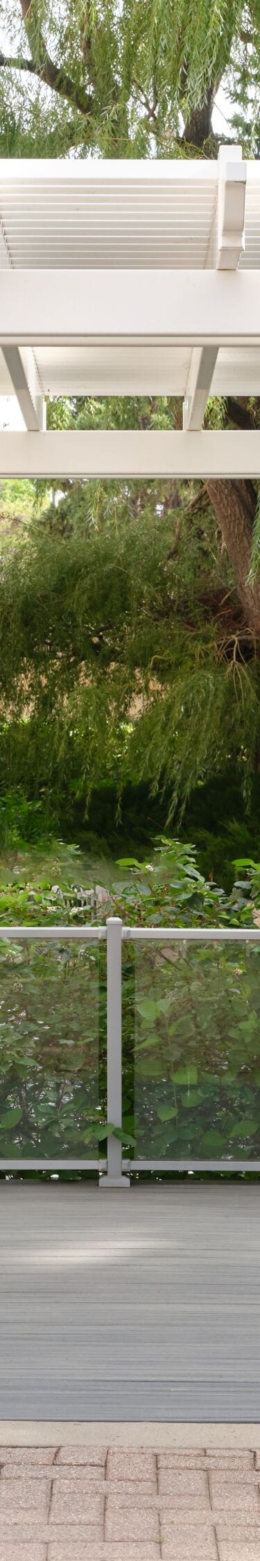 Ceremony arbor in landscaped space