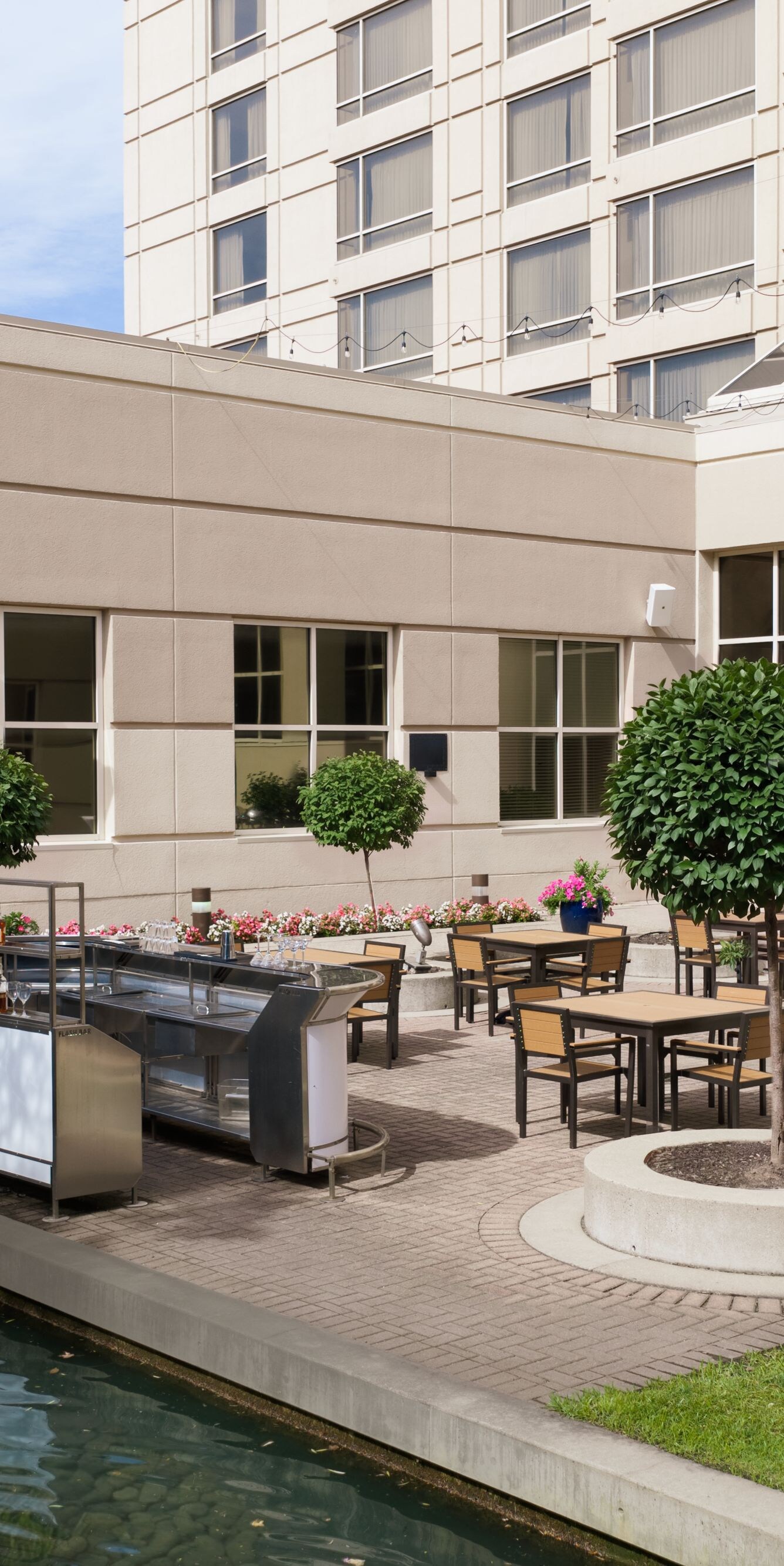 Patio arranged for wedding event