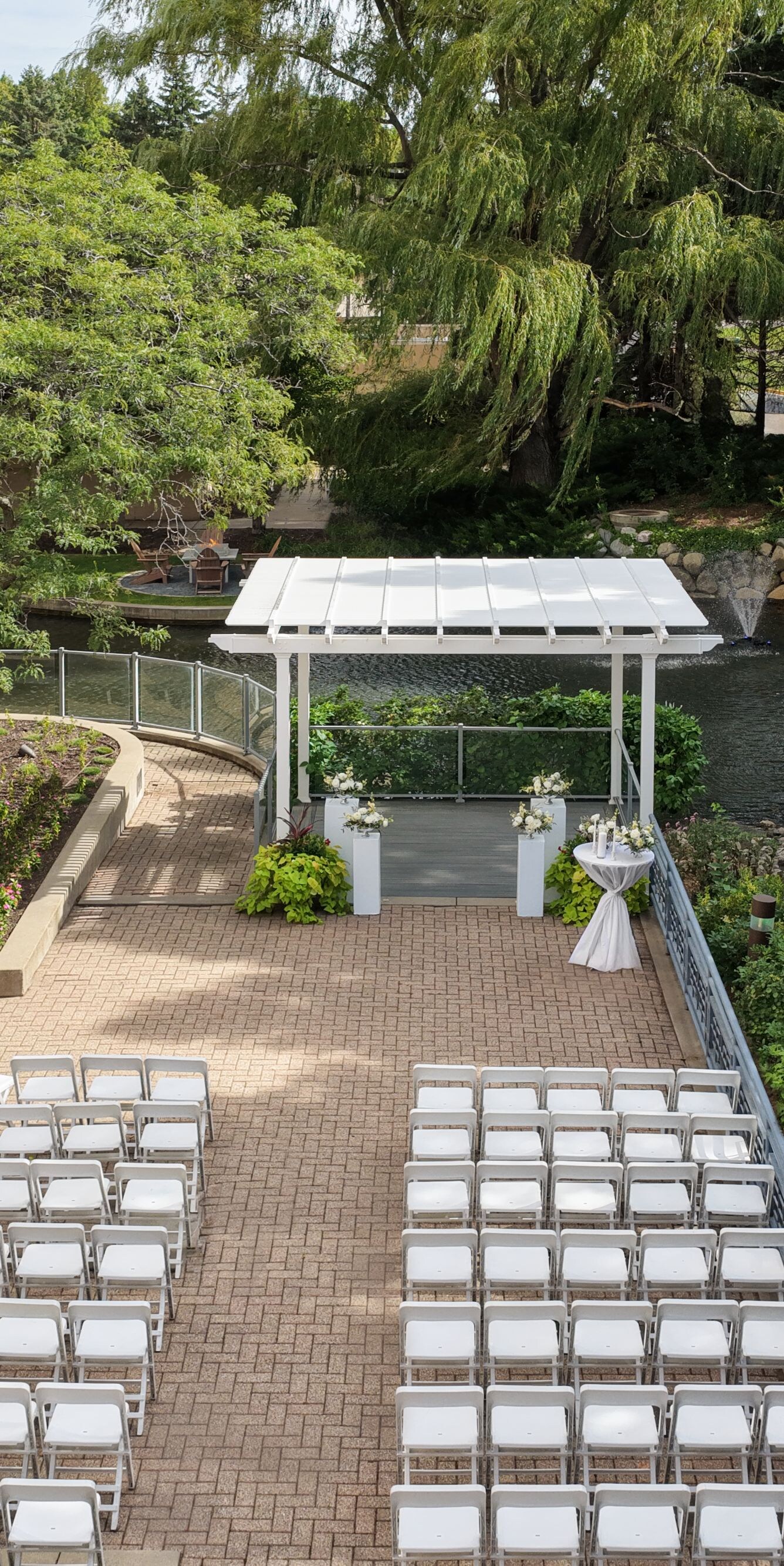 Elevated view of wedding venue