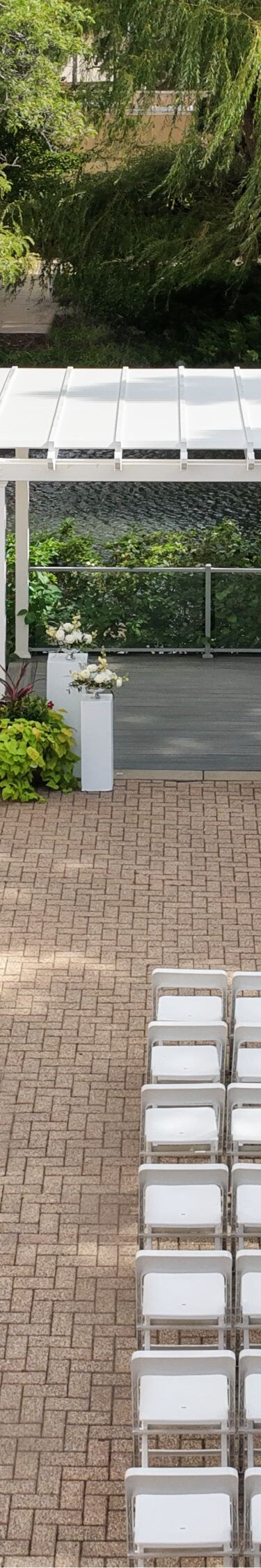 Elevated view of wedding venue