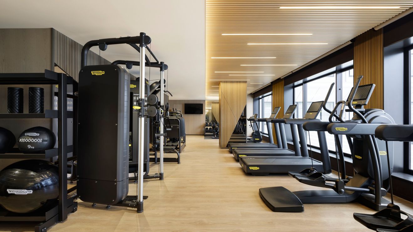 Gym with weights and cardio machines