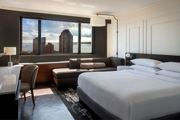 King guestroom with view of the harbor 